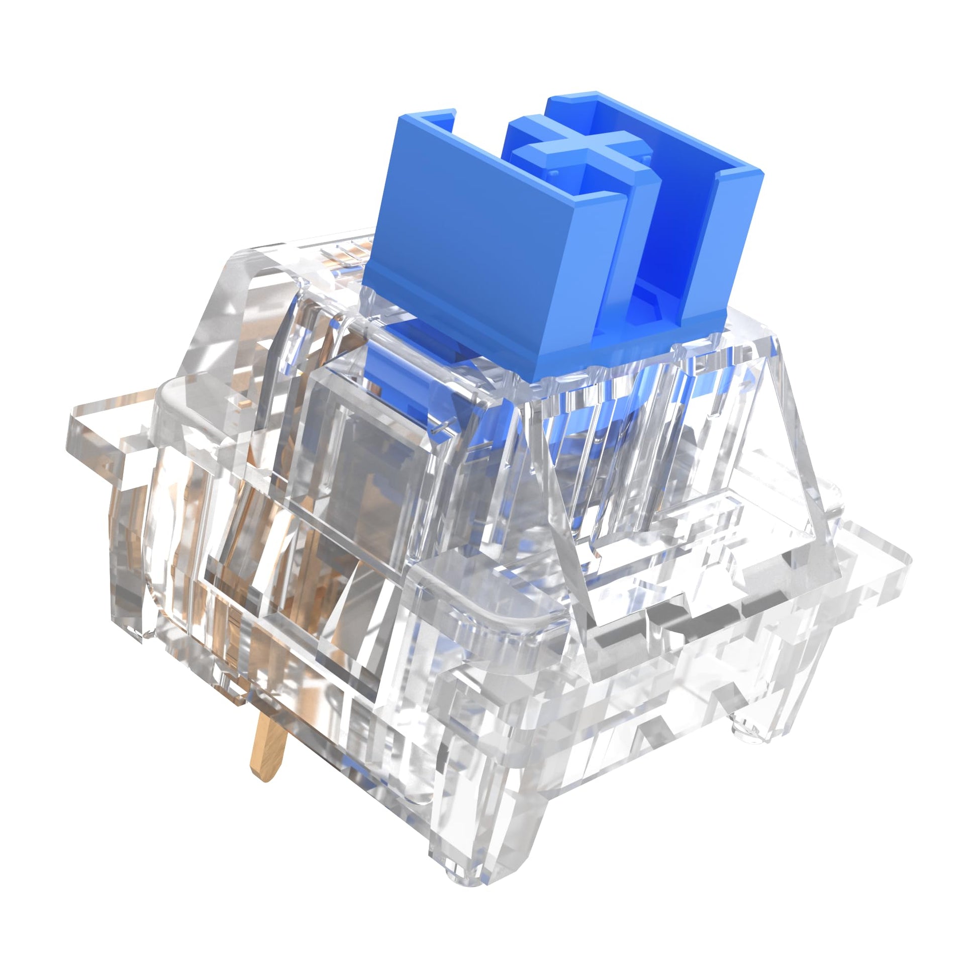 OUTEMU Crystal Blue Keyboard Switch with Dustproof Stem for Mechanical Gaming Keyboard 3-Pin Pre-Lubed Clicky Switches(10Pcs)