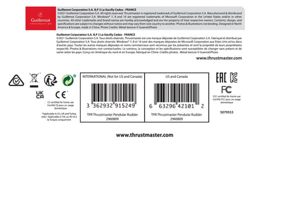 THRUSTMASTER TPR Expert Rudder System for Flight Simulation - Black, 45.6x33.6x41.5 cm, Model 2960809, PC DVD