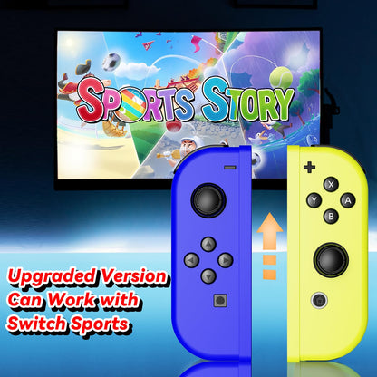 Kipylca Wireless Nintendo Switch Controller - Joycon Replacement with 6-Axis Gyro, Vibration, Screenshot, Blue and Yellow