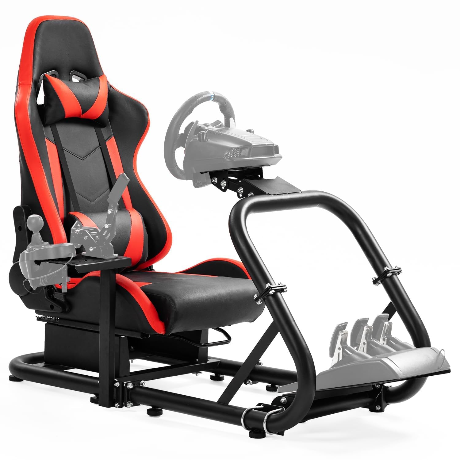 Dardoo G920 Racing Cockpit Simulator Stand for Logitech/Thrustmaster/Fanatec - Adjustable Direct-Drive, Model NO.54, Red Seat