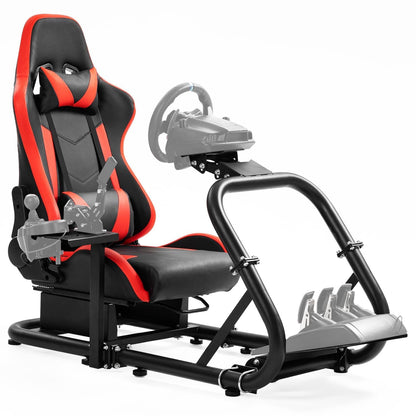 Dardoo G920 Racing Cockpit Simulator Stand for Logitech/Thrustmaster/Fanatec - Adjustable Direct-Drive, Model NO.54, Red Seat