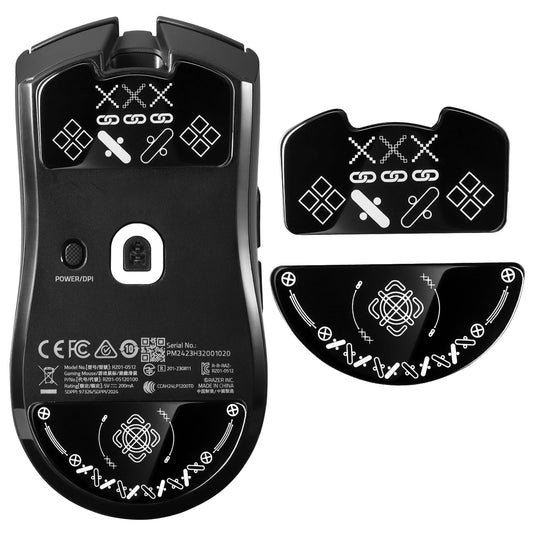 immoenuc Glass Mouse Skates for Razer Viper V3 Pro Mouse Feet Pads Smooth Durable Slim 2.5D Curved Edge Game Mouse Feet Replacement Accessories (Printing Pattern)