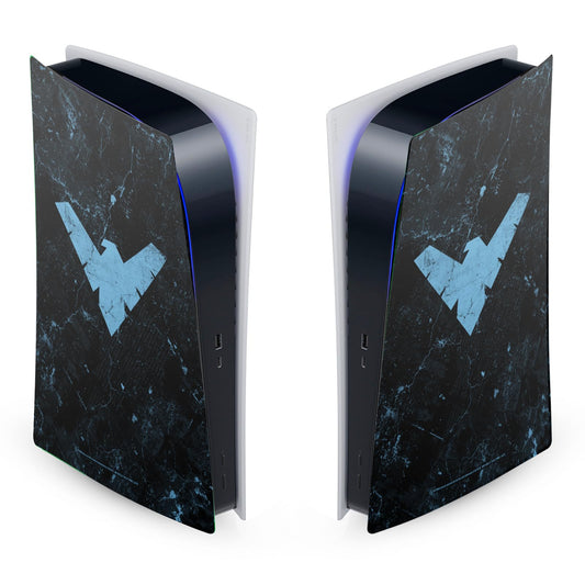 Head Case Designs Officially Licensed Batman DC Comics Nightwing Logos And Comic Book Vinyl Faceplate Sticker Gaming Skin Decal Cover Compatible With Sony PlayStation 5 PS5 Digital Edition Console