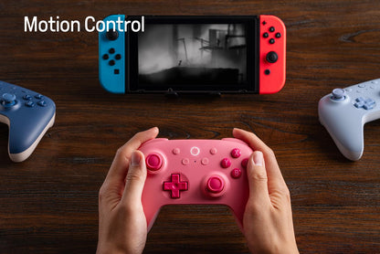 8Bitdo Ultimate 2C Pink Bluetooth Controller with Hall Effect Joysticks, Remappable L4/R4 Bumpers, 6-Axis Motion Control, Turbo Function