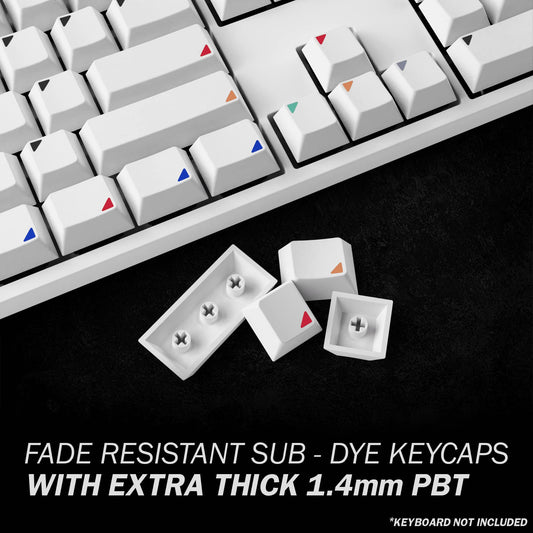 HK Gaming Custom Keycaps Set - 139 Keys Dye Sublimation PBT, Cherry Profile, ANSI US-Layout, Triangle Color, Compatible with MX Switches