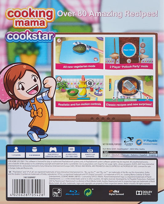 Ravenscourt Cooking Mama: Cookstar (PS4) - Model 225892, Fun Cooking Game for PlayStation 4