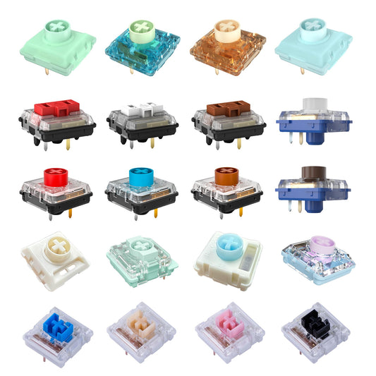 Zjmehty Low-Profile Mechanical Keyboard Switch Sample Pack - 20pcs (Kailh, Gateron, Outemu)