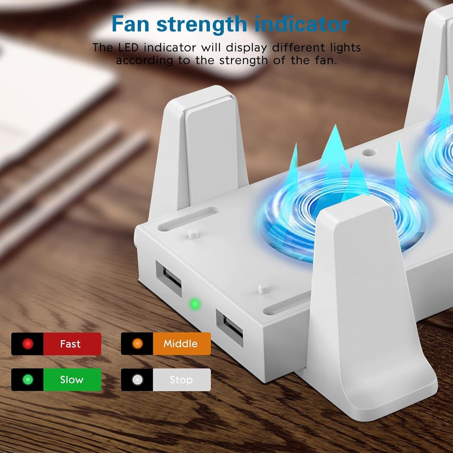 CTPOWER Cooling Stand for Xbox Series S - 3 Adjustable Fan Speeds, Type-C Input, USB Ports, White, Model CT-536S