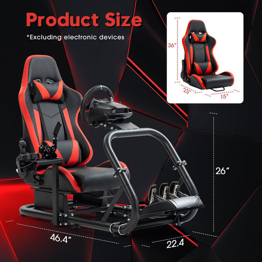 Dardoo G920 Racing Cockpit Simulator Stand for Logitech/Thrustmaster/Fanatec - Adjustable Direct-Drive, Model NO.54, Red Seat