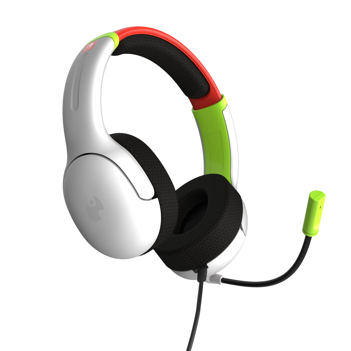 PDP AIRLITE Wired Headset  Officially Licensed Nintendo Switch/Lite/OLED  Lightweight Durable Headphones  3.5mm audio jack  Noise-canceling Flip-to-Mute Mic  Mario Kart Radiant Racers  White/Red/Green