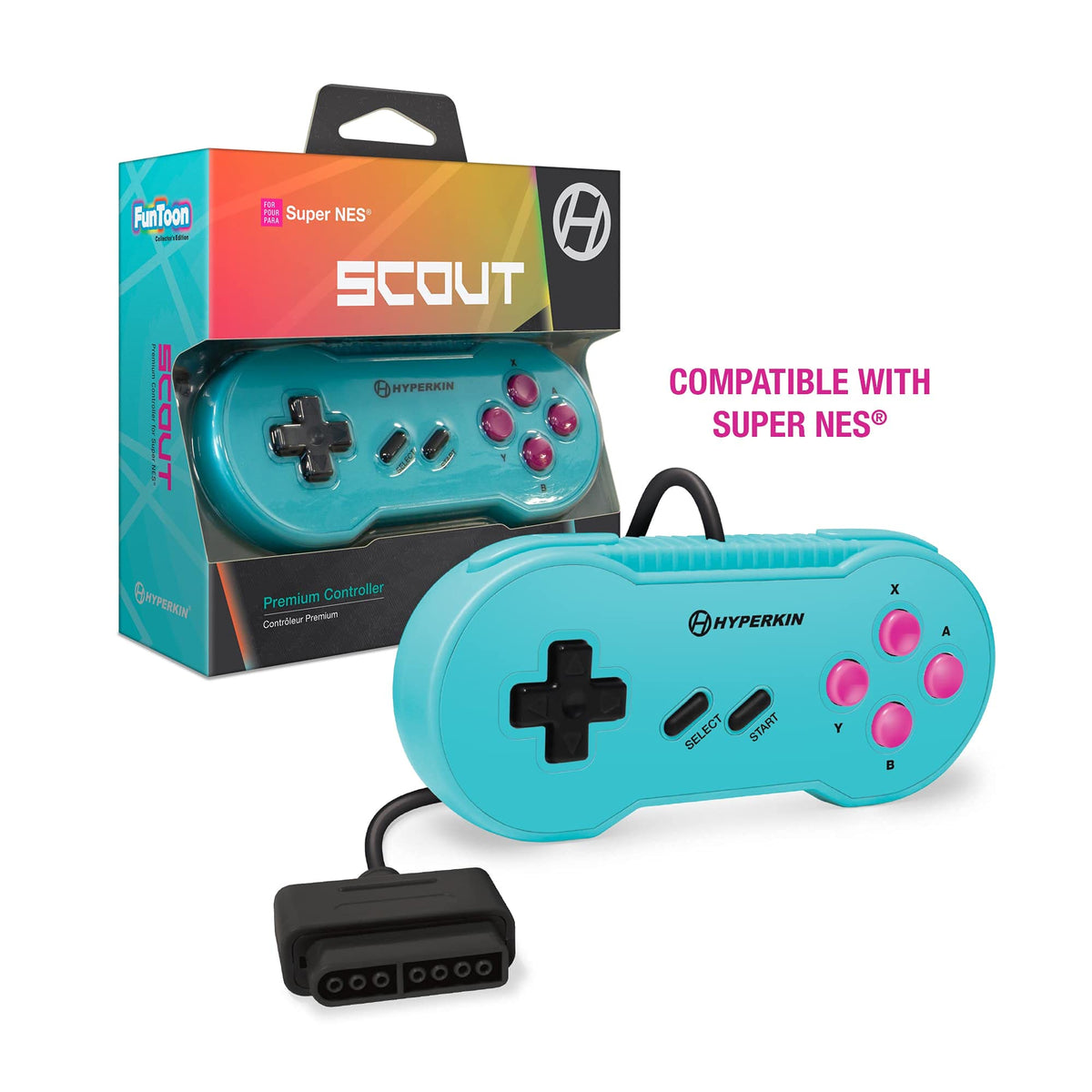 Hyperkin Scout fine Controller for Super NES (Hyper Beach) Funtoon Collectors Edition - Super NES