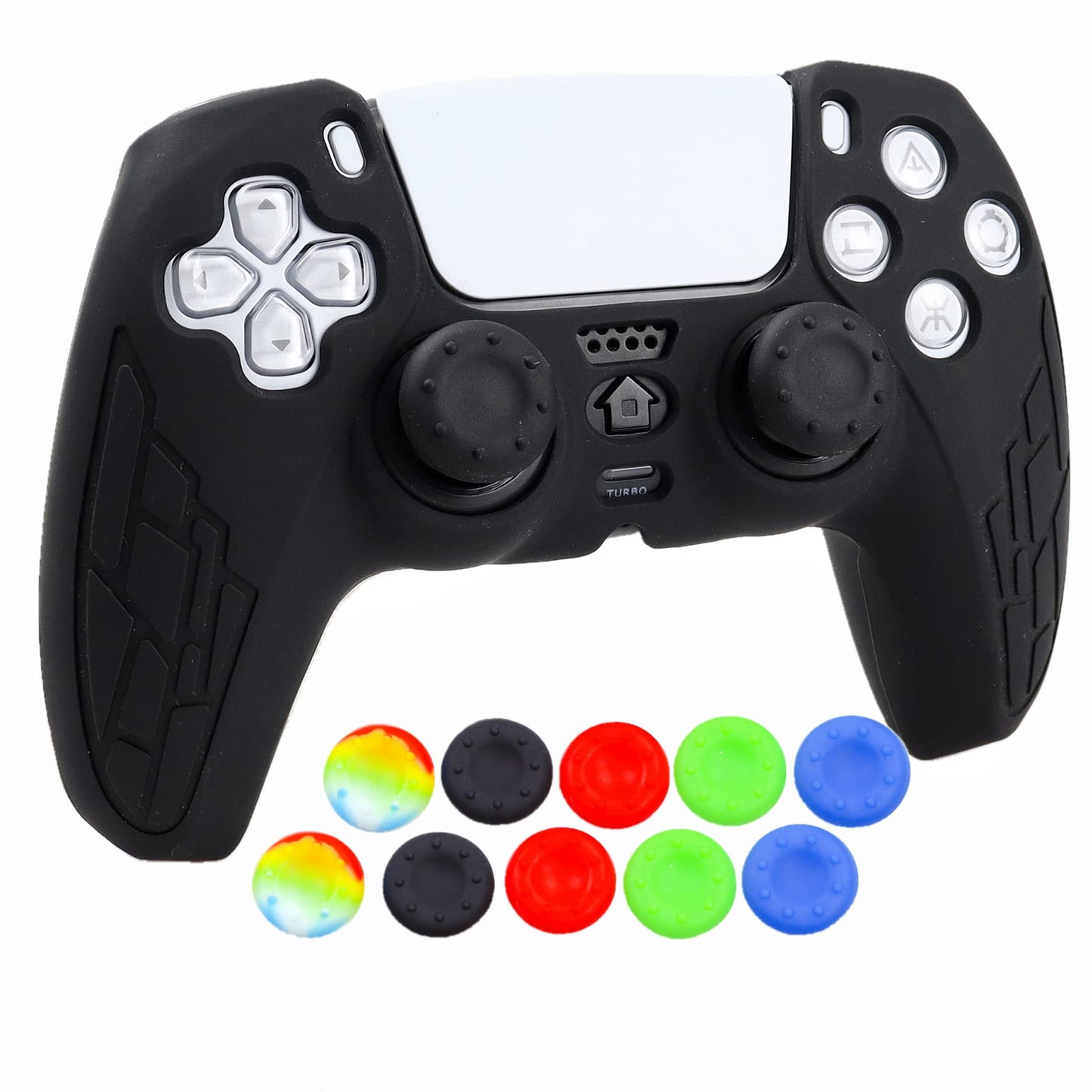 Oiokew Silicone Skin Case for PS5 Controller - Anti-Slip Cover with 10 Joystick Grips - PS5 Controller #8