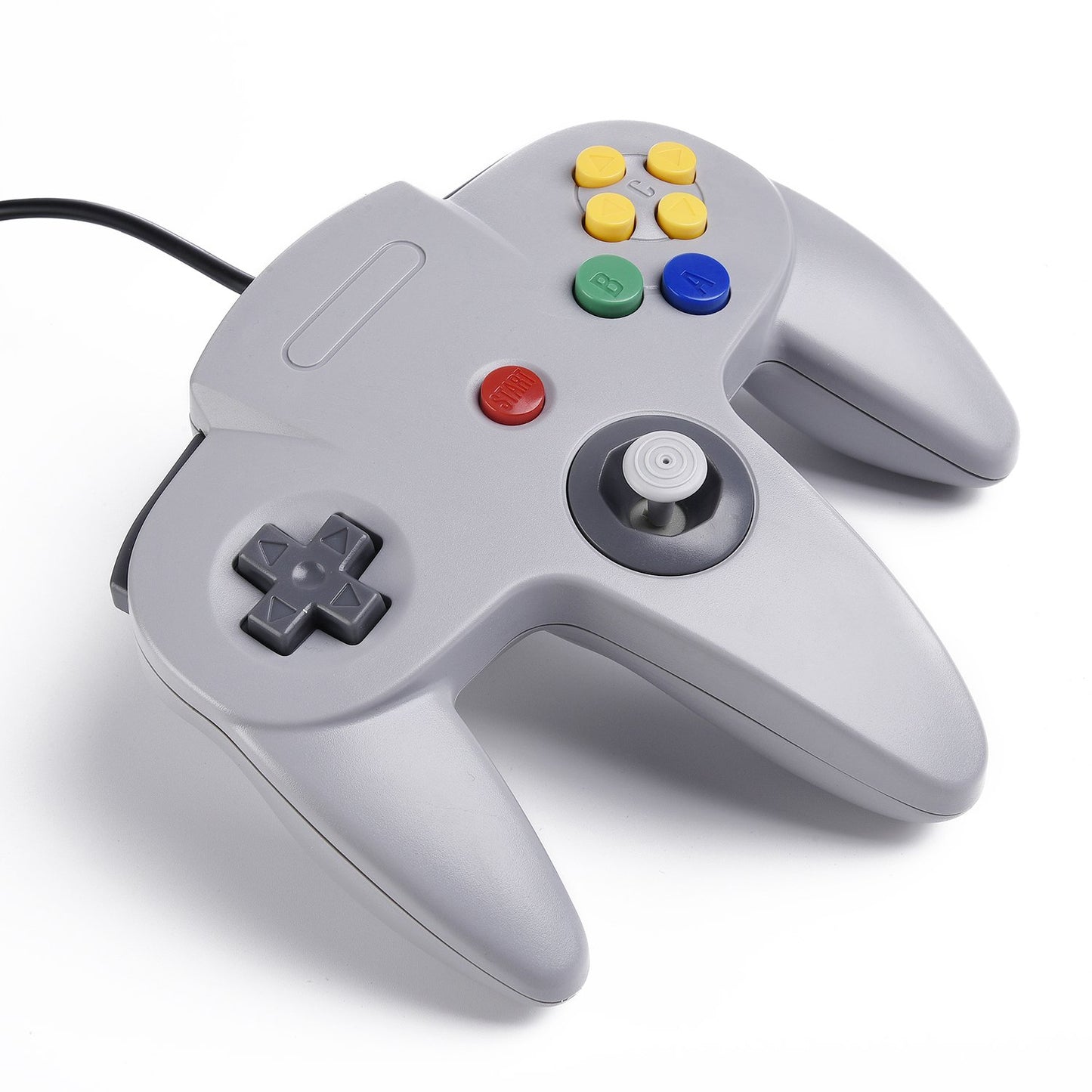 SAFFUN N64 Wired USB Controller for PC, MAC, Linux, Raspberry Pi - Classic Gamepad Joystick in Wired Gray, Model 8541667118