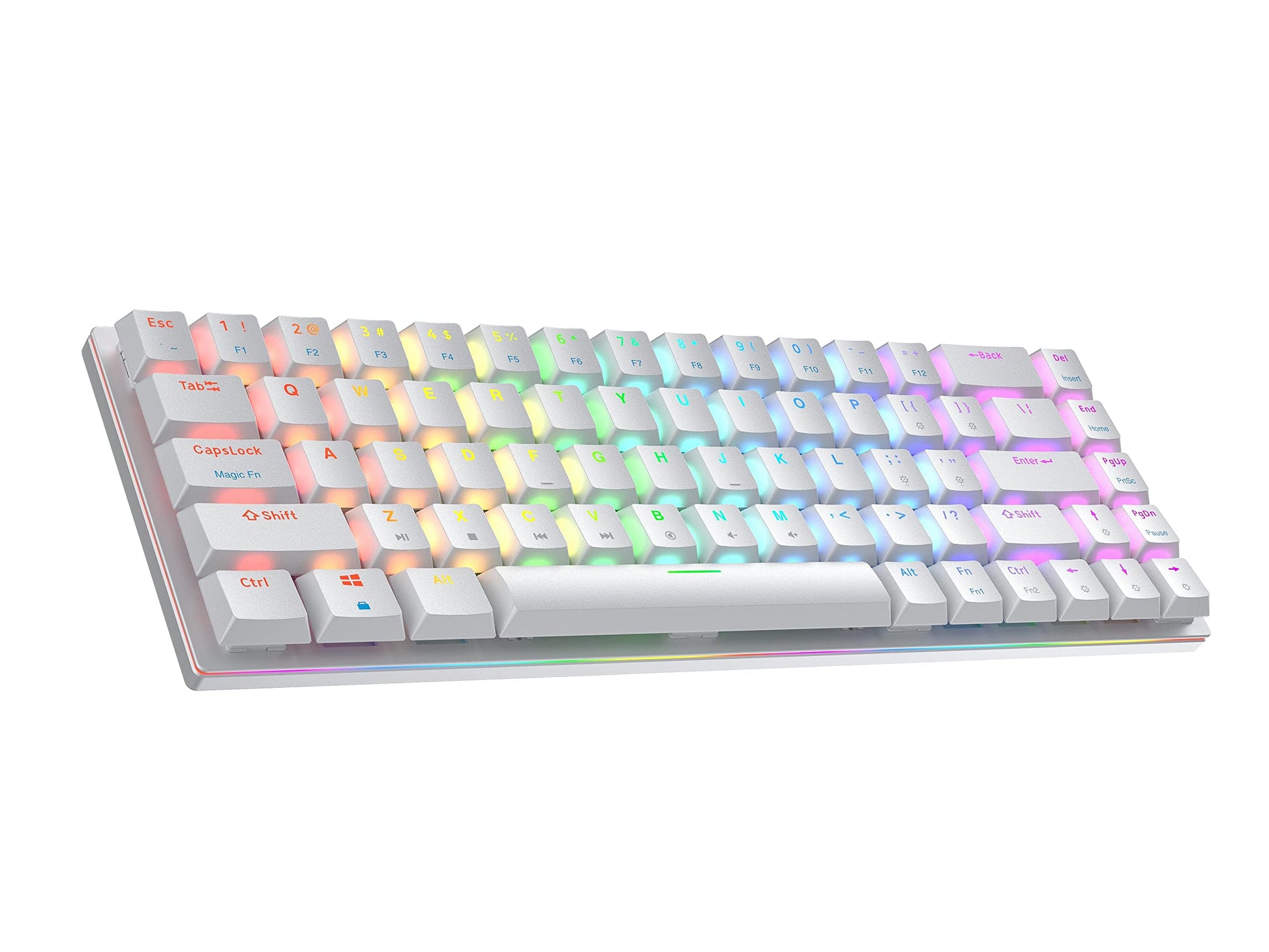 Ranked Guardian 65% Mechanical Gaming Keyboard - Ultra Slim, Hot Swappable, Gateron Low Profile Red, White, RGB LED Backlit, 68 Keys