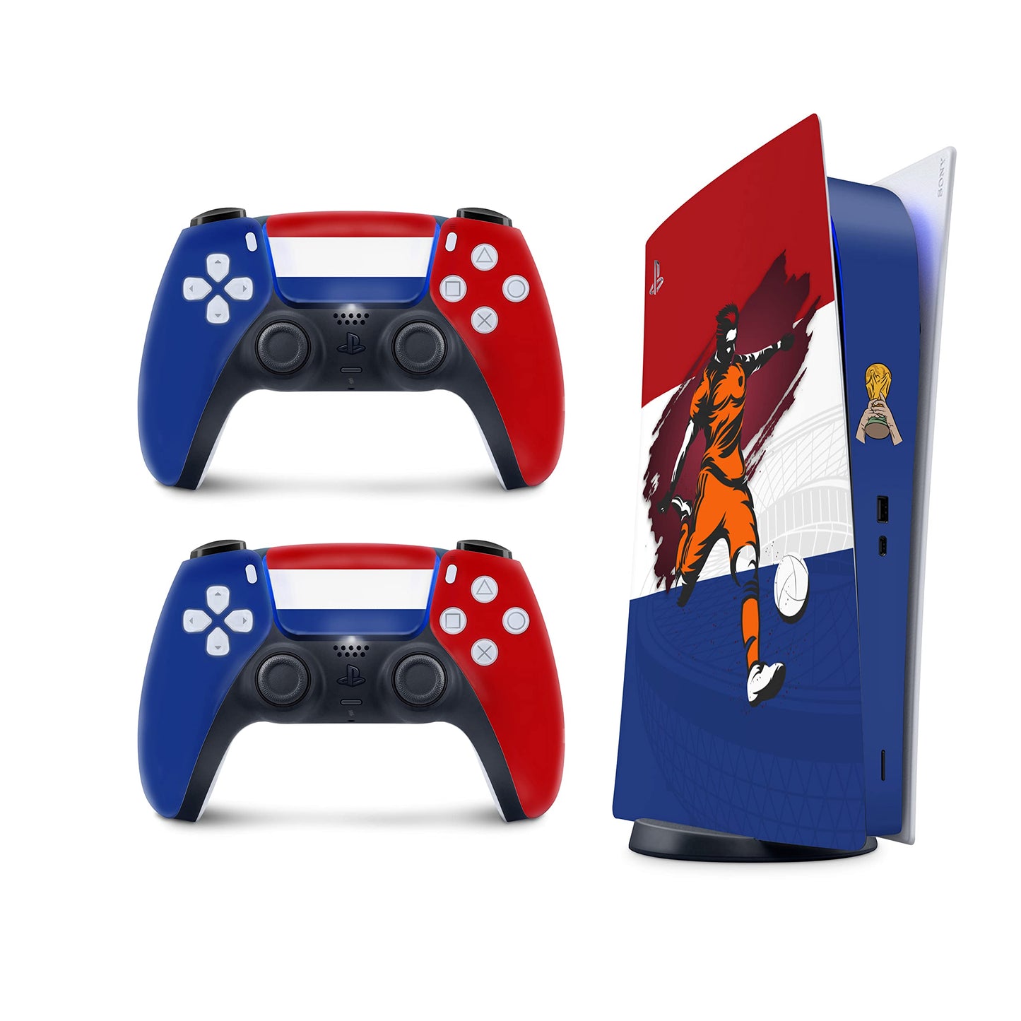 TACKY DESIGN World Cup Stickers 2022 Skin for PlayStation 5 Console & 2 Controllers  PS5 Soccer Stickers skin Vinyl 3M Decal National Teams Stickers Full wrap Cover (Digital Edition  Netherlands Skin)