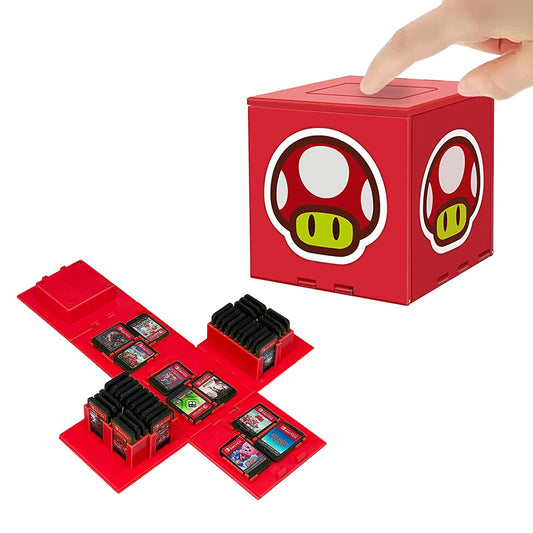 doepeBAE Game Card Storage Box for Switch Game Card Video Game Card Holder with 41 Game Card Slots Fun Gift for Kids (MG Red 41)