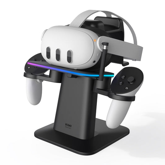 KIWI design RGB Charging Dock for Meta Quest 3/Quest 3S/Quest 2/ Quest Pro  Vertical Charging Stand  Co-Branded with Meta