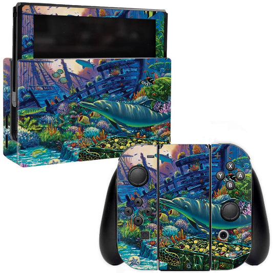 MightySkins Skin Compatible with Nintendo Switch - Sunken Treasure | Protective, Durable, and Unique Vinyl Decal wrap Cover | Ea