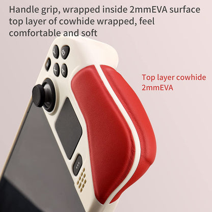 UYIYE Kickstand Case for Steam Deck - Protective, Reliable Accessory, White/Red, Model CASE-STEAM-FT02