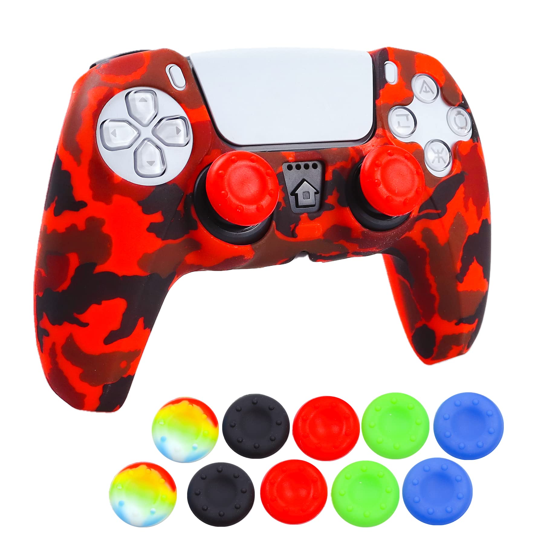Oiokew Silicone Skin for PS5 Controller - Anti-Slip Shell Cover with 10 Joystick Grips - PS5 Controller #12