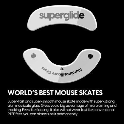 Pulsar Gaming Gears Superglide Mouse Feet - Ultra Strong Glass Skates, Fast & Smooth, Model EXMSGW, White