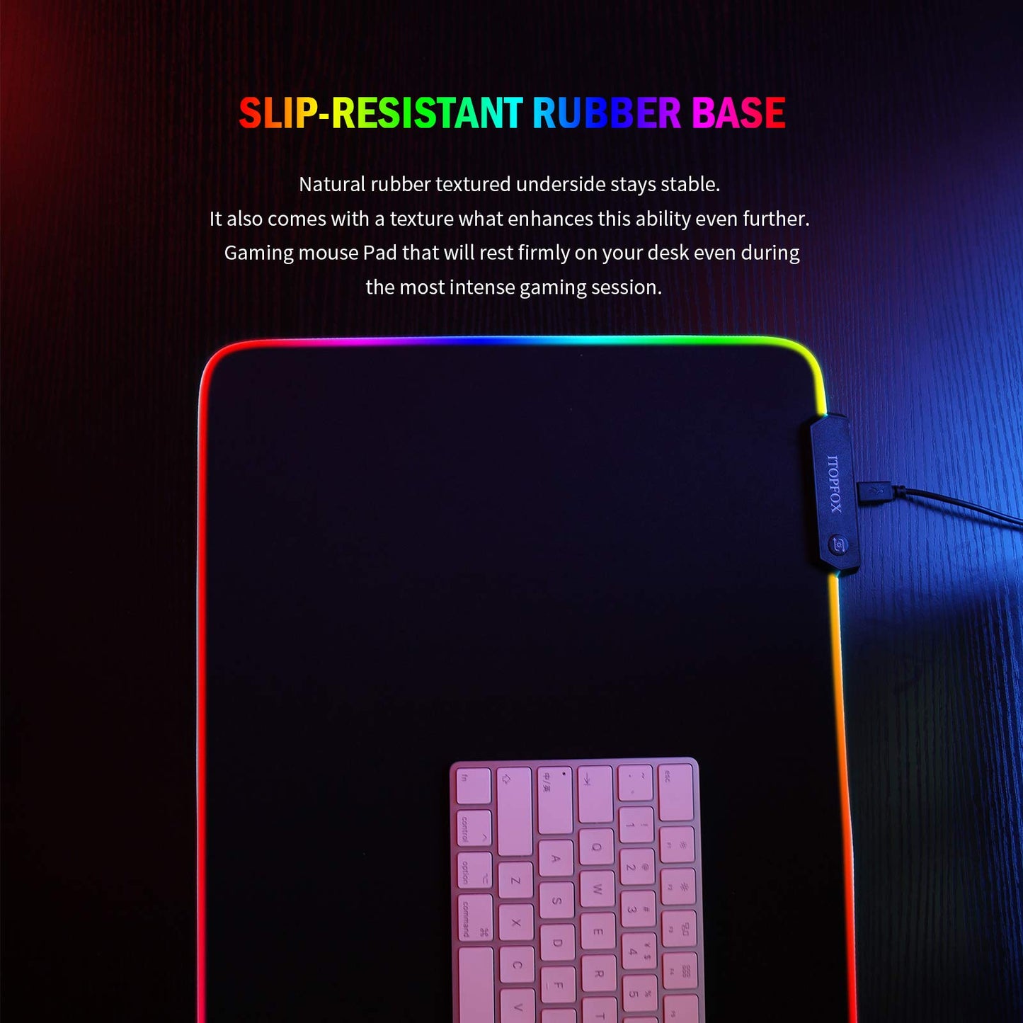 Itopfox RGB Gaming Mouse Pad - Large Extended 800x300mm, Anti-Slip Rubber, Waterproof, 14 Lighting Modes, Model ITMD02