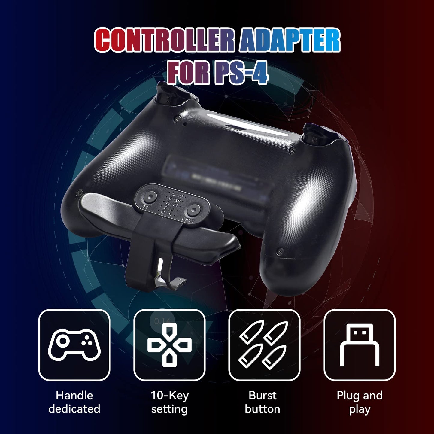 Semaiki PS4 Controller Back Paddles - Turbo & Memory Function, Black Dominator Mod Kit