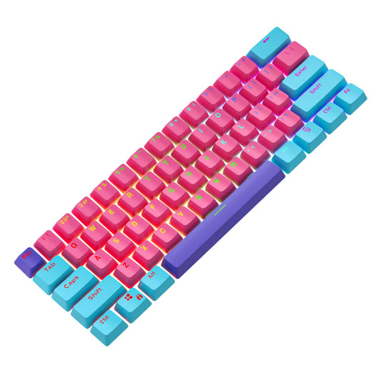 Ussixchare 60% Keycap Set - 104 Backlit PBT for Gateron/Kailh Switches - Ahri Pink