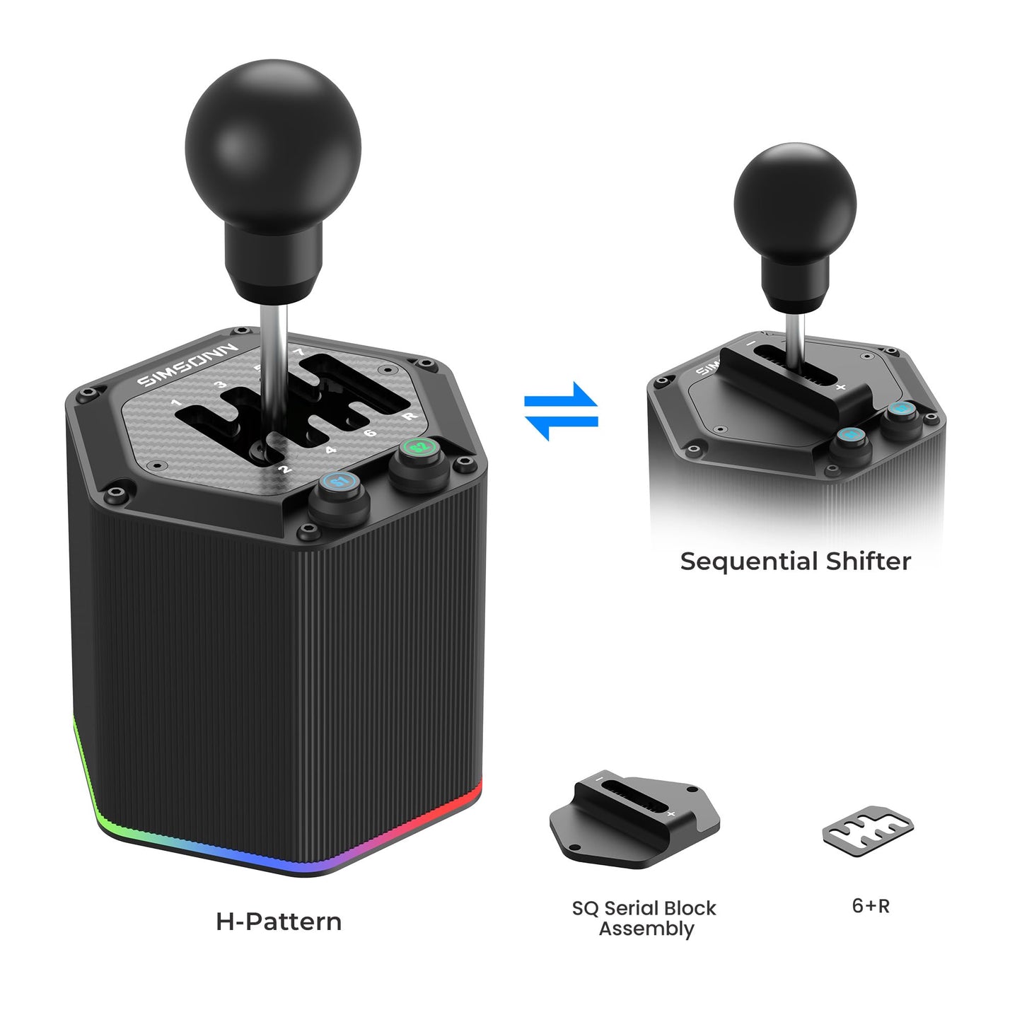 SIMSONN HS Pro Dual Mode Shifter Hybrid H-Pattern/Sequential Shifter with 6+R and 7+R Gears