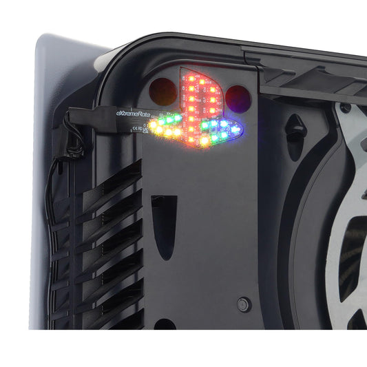 eXtremeRate 7 Colors 40 Effects RGB Rainbow Logo LED Kit for PS5 Console (2020 CFI-1 Series), Illuminated Lighting Decoration Lo