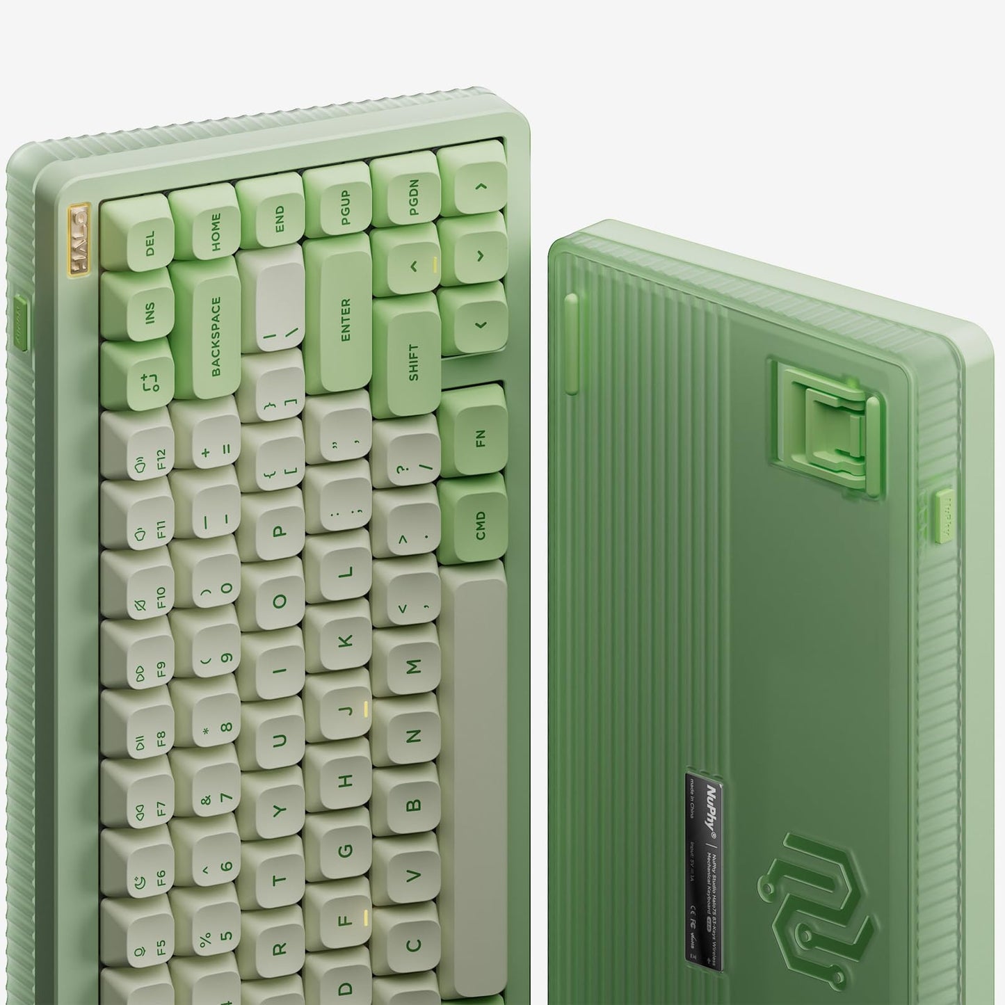 nuphy Halo75 V2 Mechanical Gaming Keyboard - 75% Wireless, Hot Swappable, RGB Backlit, Silent Red Clear-Top, Green