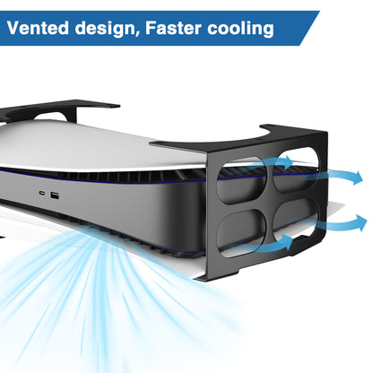 Niffgaff PS5 Under Desk Mount - Heavy-Duty Metal Holder, Space-Saving Design, Anti-Slip Pads, Black