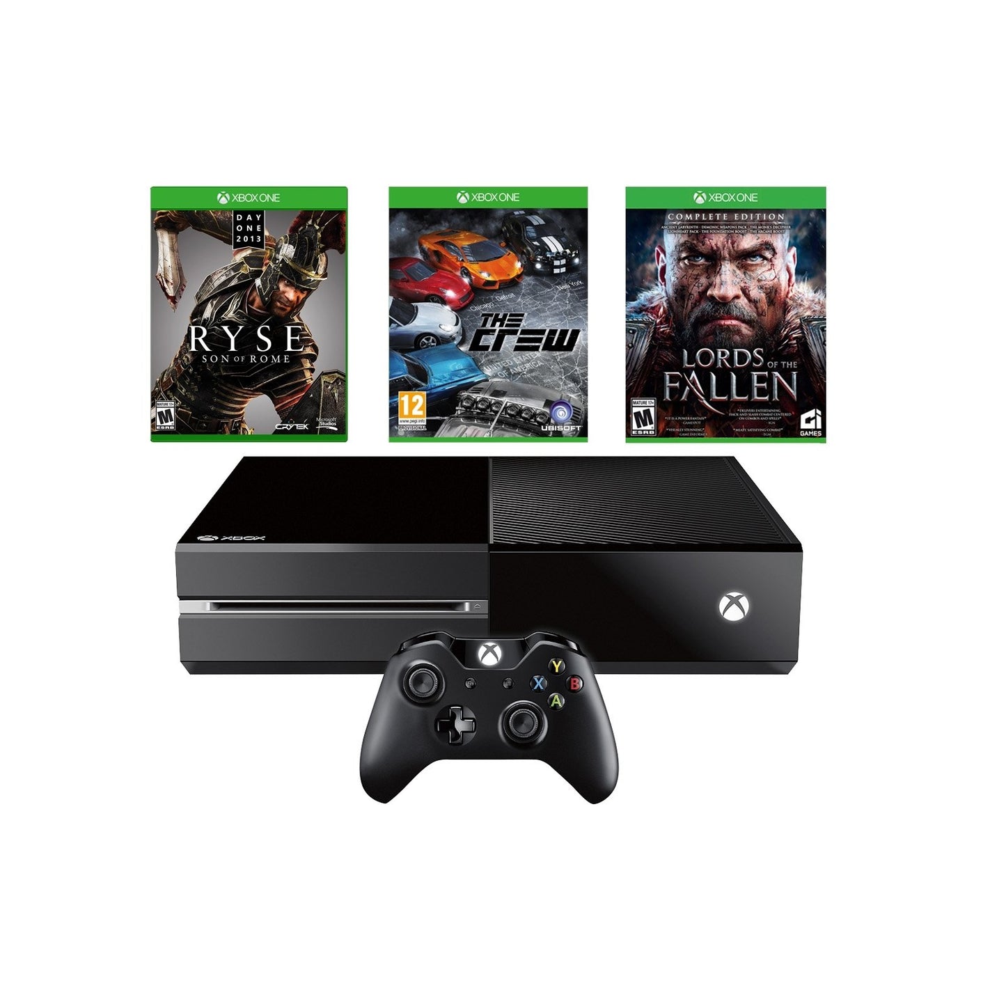 Microsoft Xbox One 1TB 3 Game Bundle - Ryse: Son of Rome  The Crew  and Lords of the Fallen (Renewed)