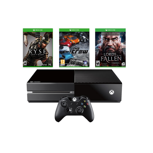 Microsoft 4743547 XBOX ONE with 3 Games  Matte Black  1TB (Renewed)