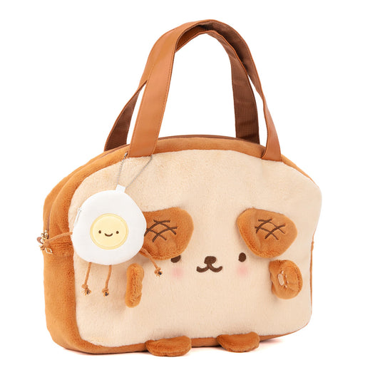 GeekShare Toast Plush Bag with A Shoulder Strap  Crossbody Tote Bag Compatible with Nintendo Switch/OLED and Other Accessories