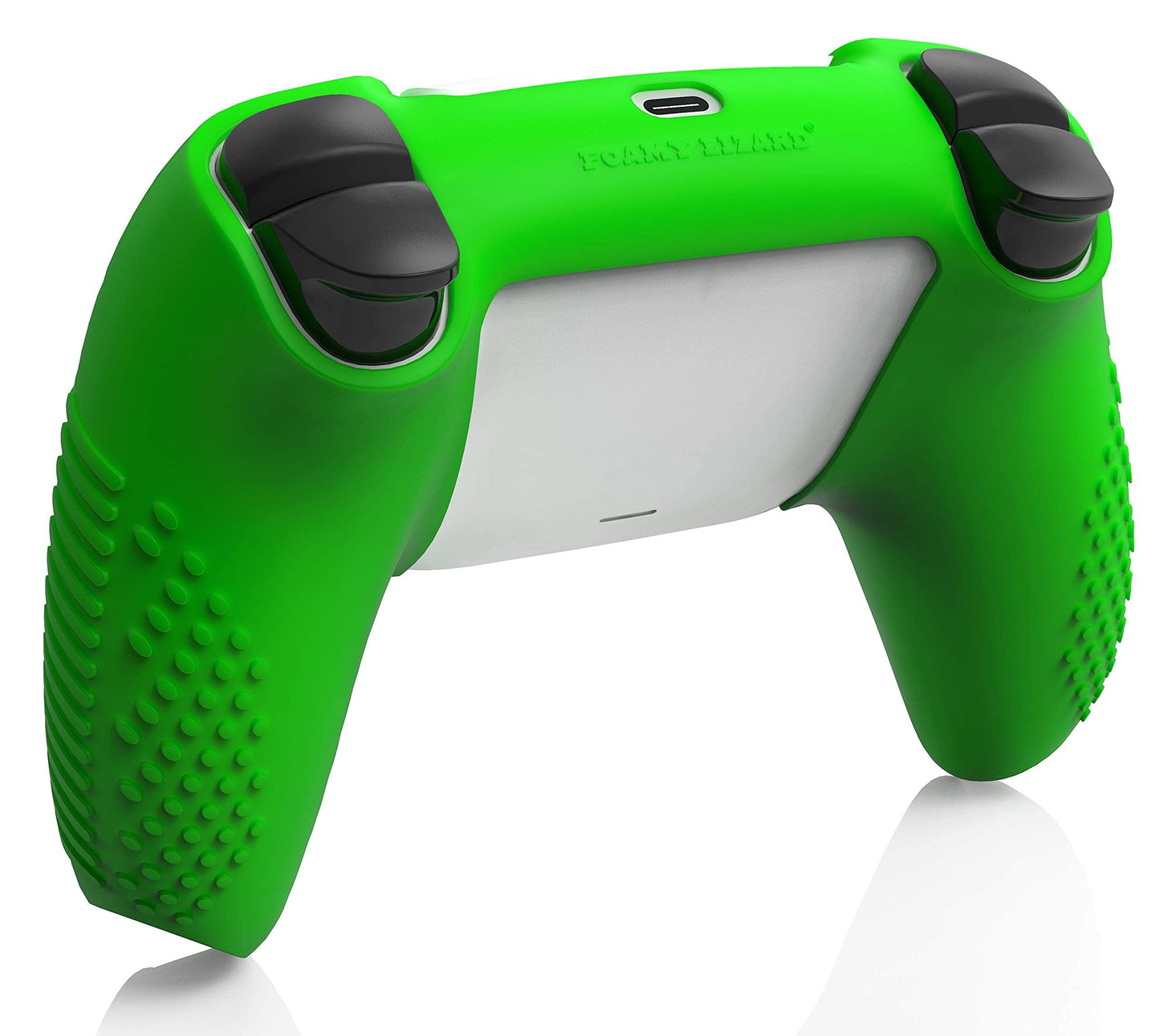 Foamy Lizard PS5 Controller Grip Cover | Anti-Slip Silicone Gel, Green, Model FL-PS5-DS-SKINSET-GREEN, Includes 8 Thumb Grip Caps