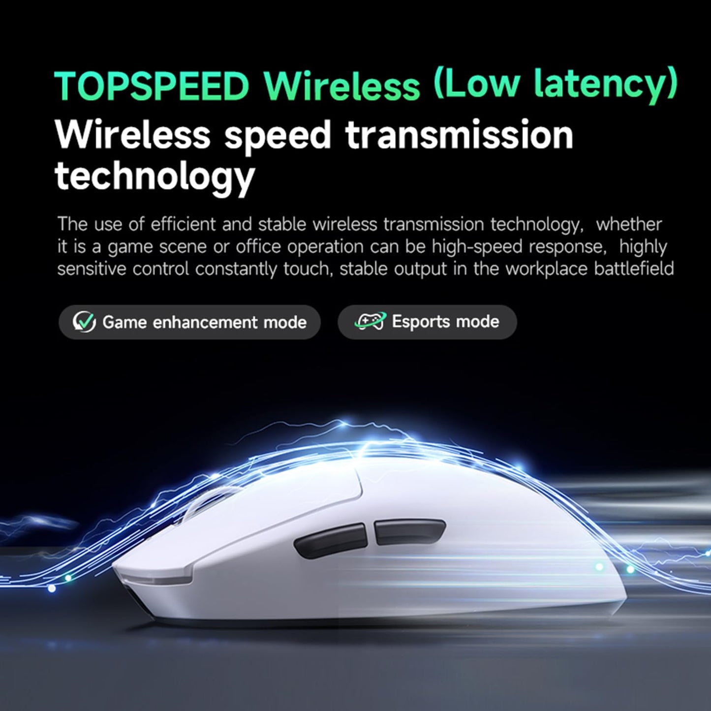 Hyekit MCHOSE A7 Ultra Wireless Gaming Mouse, 42,000 DPI, 8K Polling Rate, 5 Programmable Buttons, Lightweight 59g, Magenta