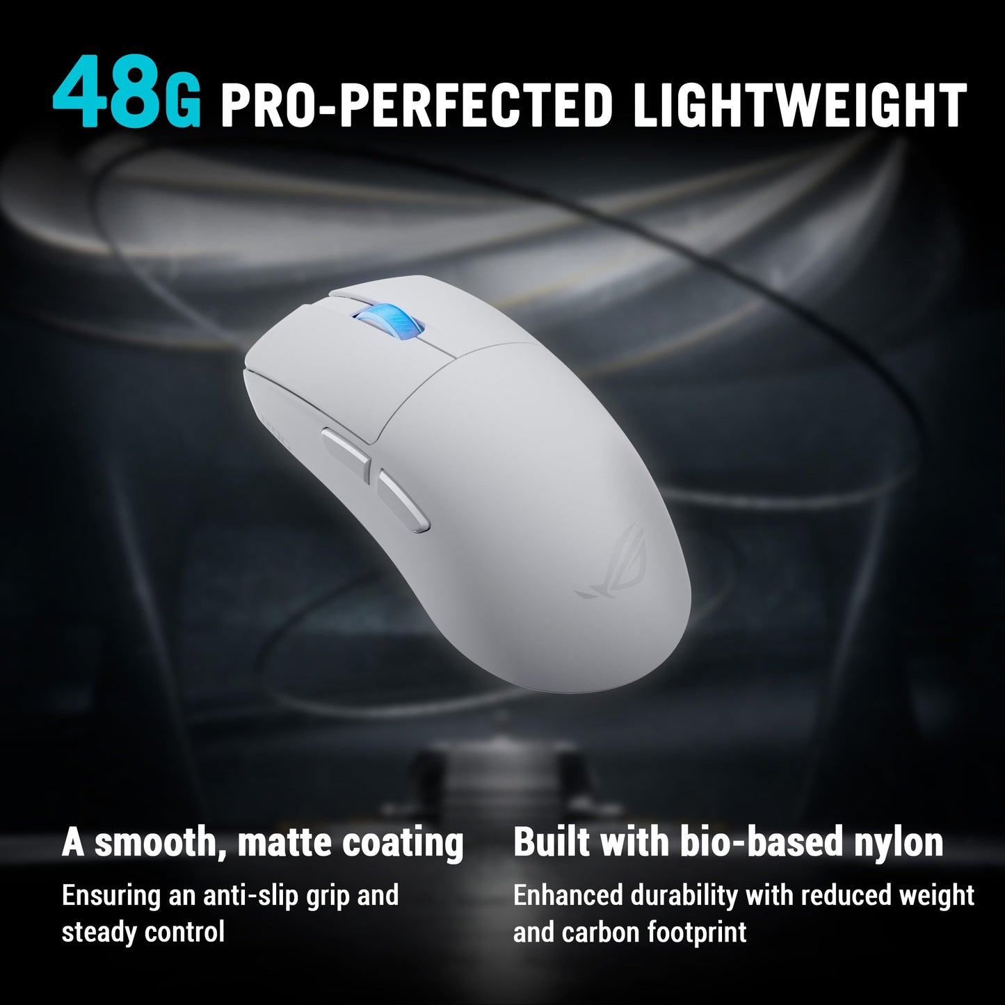 ASUS ROG Harpe II Ace Wireless Gaming Mouse – 48g, 42K DPI, Tri-Mode, Right-Handed, White, Model P723