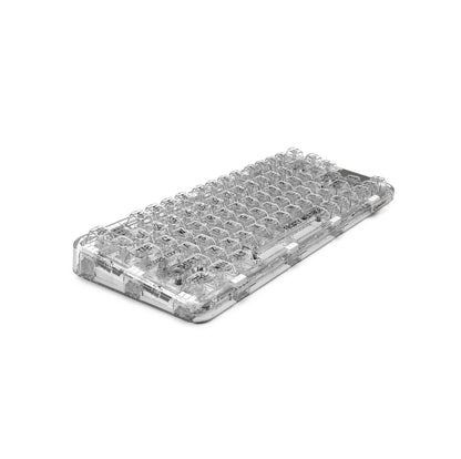 GK GAMAKAY GK75 75% RGB Mechanical Keyboard - Bluetooth/USB-C/2.4GHz, Hot Swap Yellow Switch, Transparent Silver