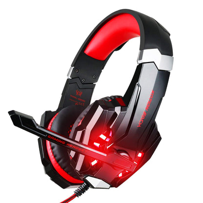 BlueFire ZN33R-123 Stereo Gaming Headset - Noise Cancelling, Over Ear, LED Light, Black-Red for PS4, PS5, PC, Xbox One, Nintendo Switch