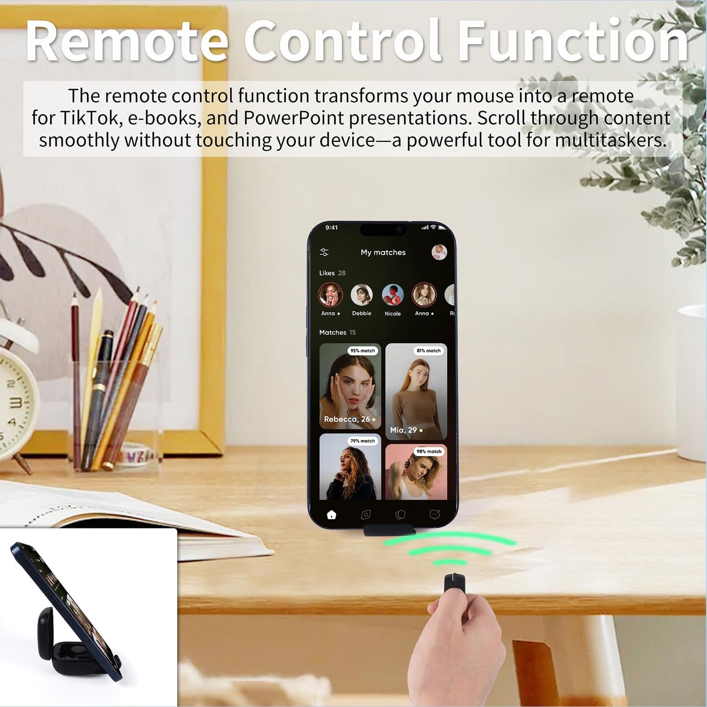 elec Space Mini Bluetooth Wireless Mouse - Dual Mode, Rechargeable, Pink, Ideal for PC, Laptops, Tablets & Smartphones