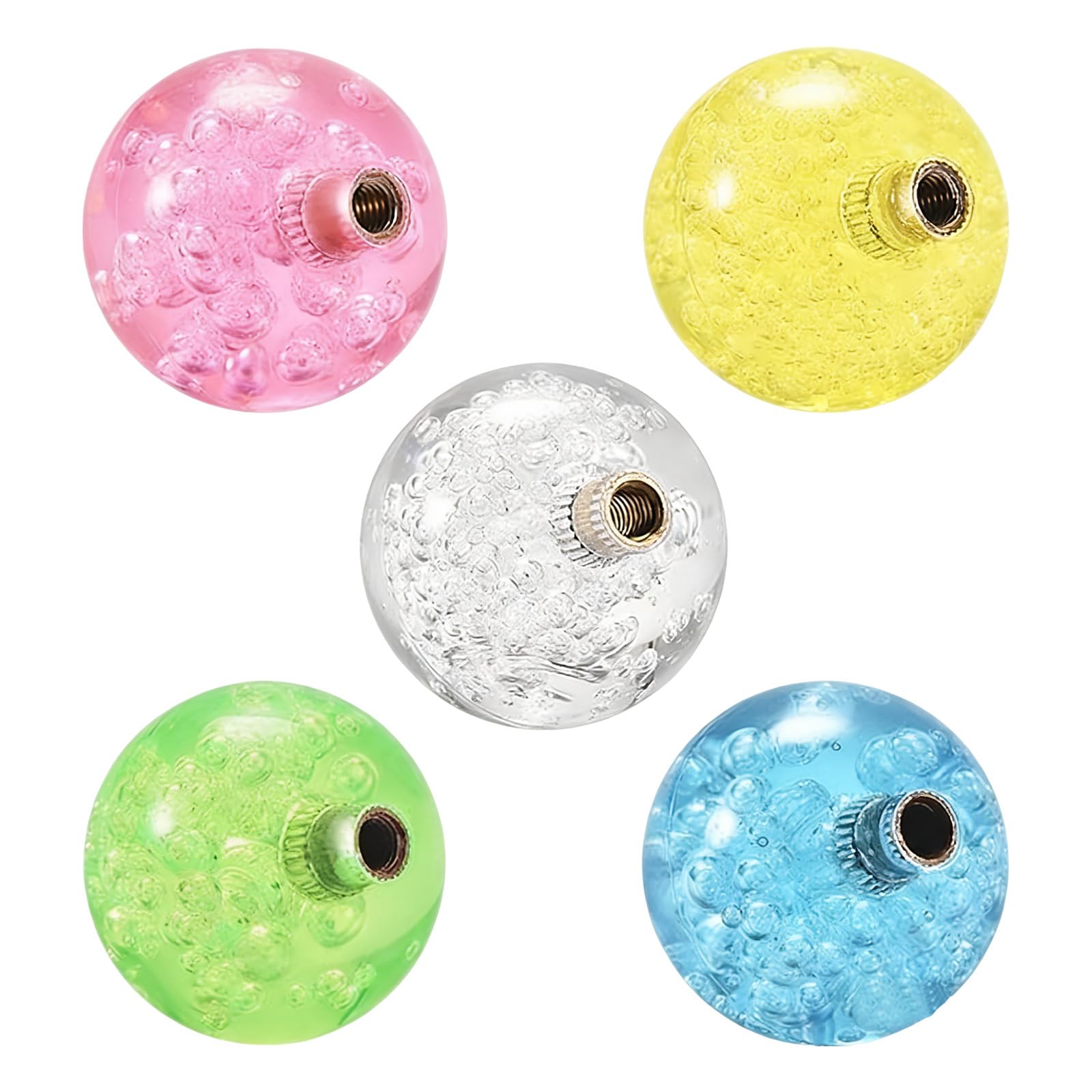 Gallipower 5PCS Joystick Head Arcade Joystick Ball Top Handle Rocker Round Head Arcade Kit DIY Replacement Parts(5 Crystal Colors)