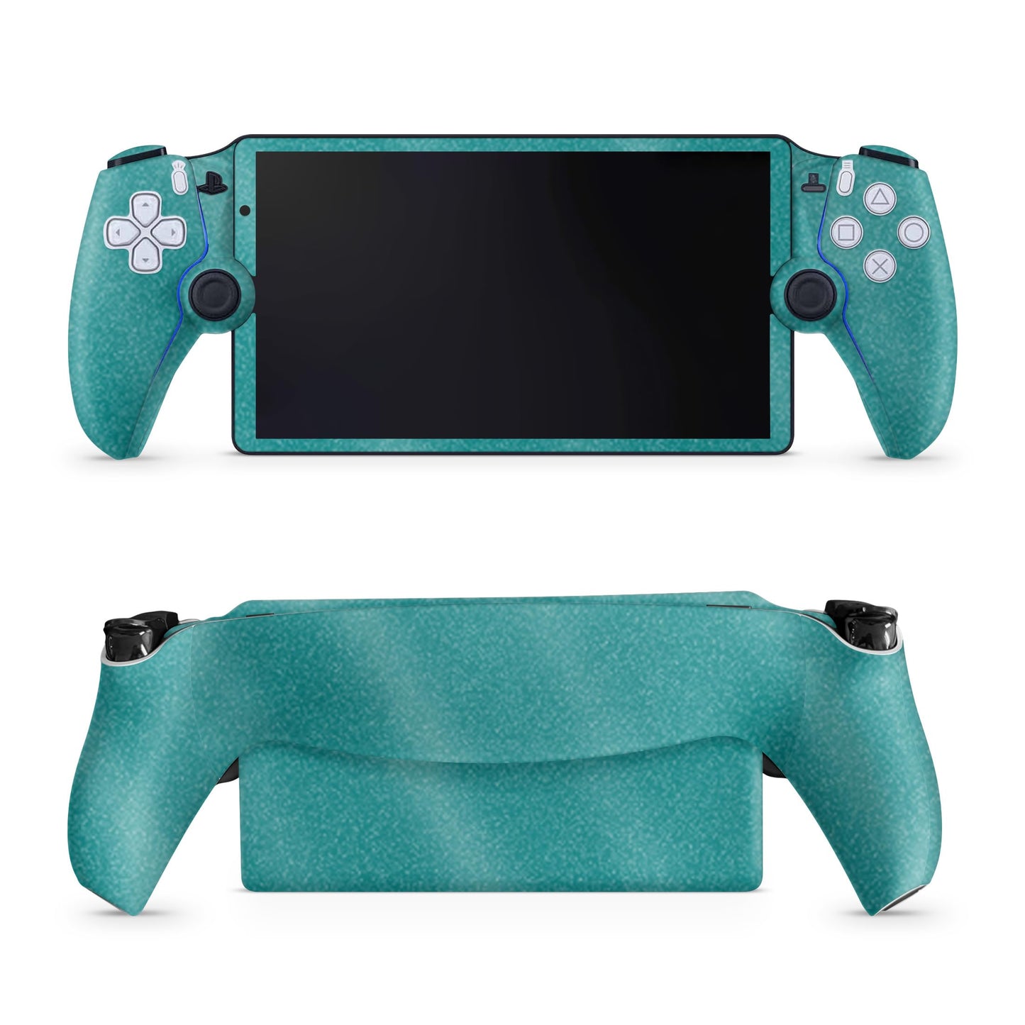 Glossy Glitter Gaming Skin Compatible with PS5 Portal Remote Player - Solid Teal - fine 3M Vinyl Protective Wrap Decal Cover - Easy to Apply | Crafted in The USA by MightySkins