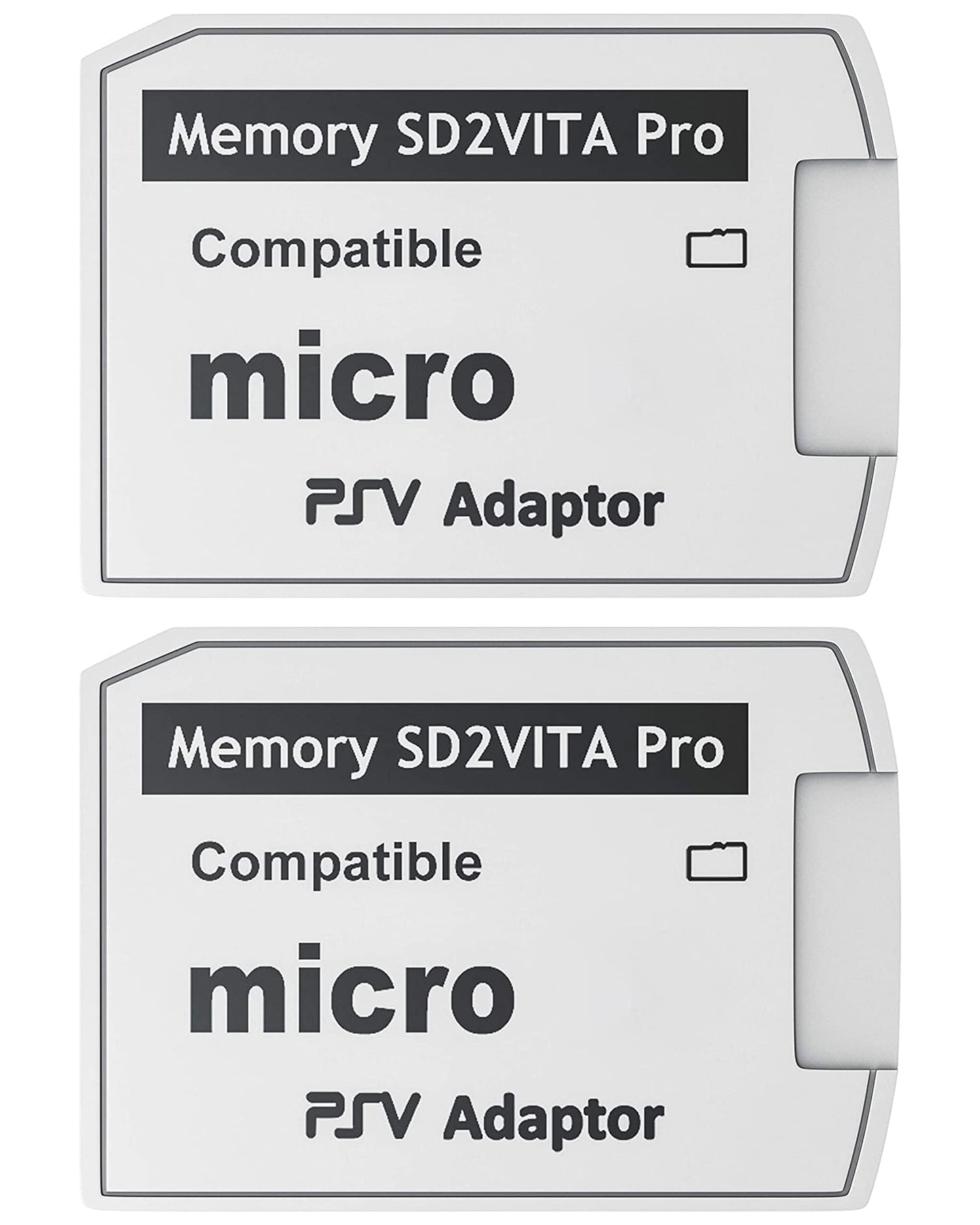 Skywin SD2Vita PS Vita Memory Adapter - 2 Pack, Compatible with PS Vita 1000/2000, Black, for HENkaku System