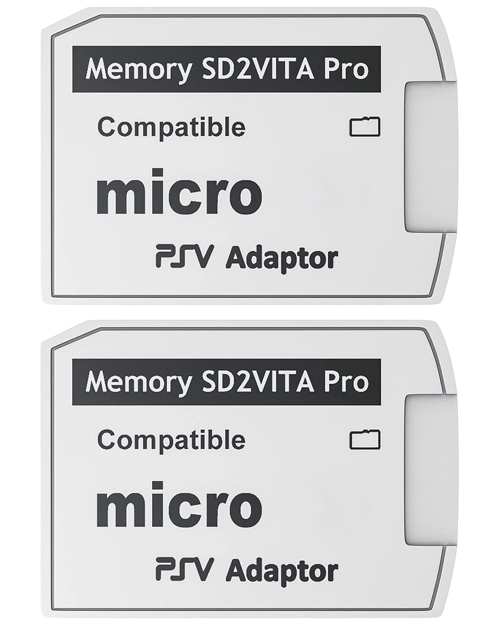 Skywin SD2Vita PS Vita Memory Adapter - 2 Pack, Compatible with PS Vita 1000/2000, Black, for HENkaku System