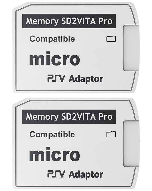 Skywin SD2Vita PS Vita Memory Adapter - 2 Pack, Compatible with PS Vita 1000/2000, Black, for HENkaku System