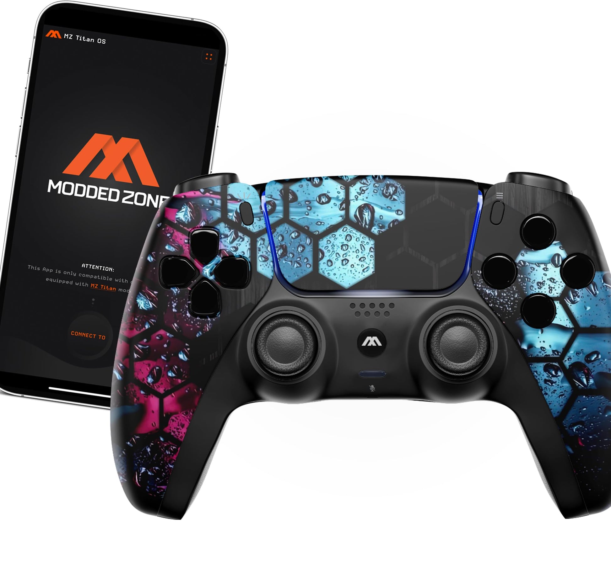 MODDEDZONE Custom Rapid Fire  Anti Recoil  Macros MODDED Wireless Controller for PS5 & PC - Unique Smart Mods for ps5 controller controlled by the APP. Best for FPS Games. Enhanced Gaming Experience (Comb)