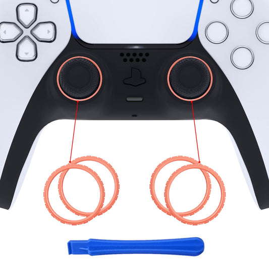 eXtremeRate Coral Replacement Accessories for PS5 Controller  Custom Accent Rings for PS5 Controller - Controller NOT Included