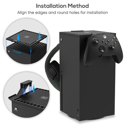 MENEEA Dust Cover Controller Holder for Xbox Series X - Black Stand Mount for Controller & Headsets