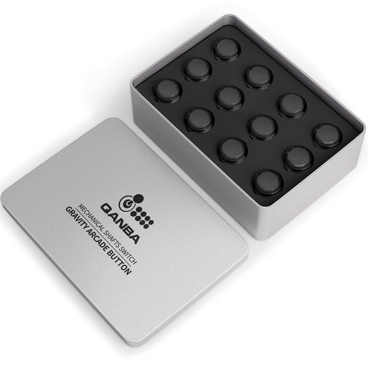 Qanba Gravity KS Mechanical Shafts Silent Pushbutton 24mm Snap-in (Boxed (Clear Black E04(12 pcs)